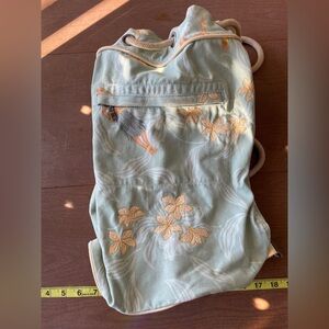 Tommy Bahama Hawaii Embroidered Cotton Drawstring Backpack Purse Bag